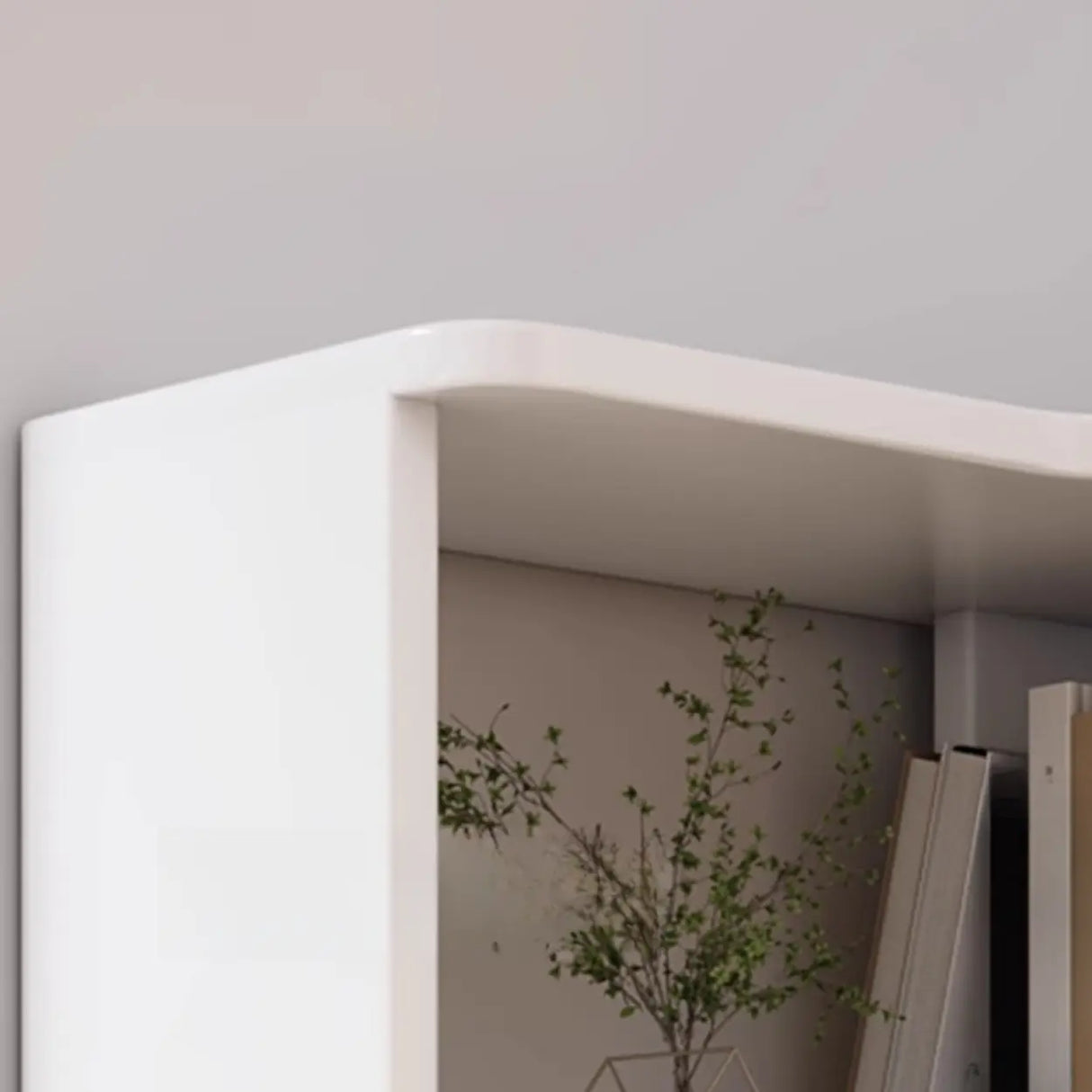 Contemporary L-Shaped Wood Corner Display Bookcase Image - 8