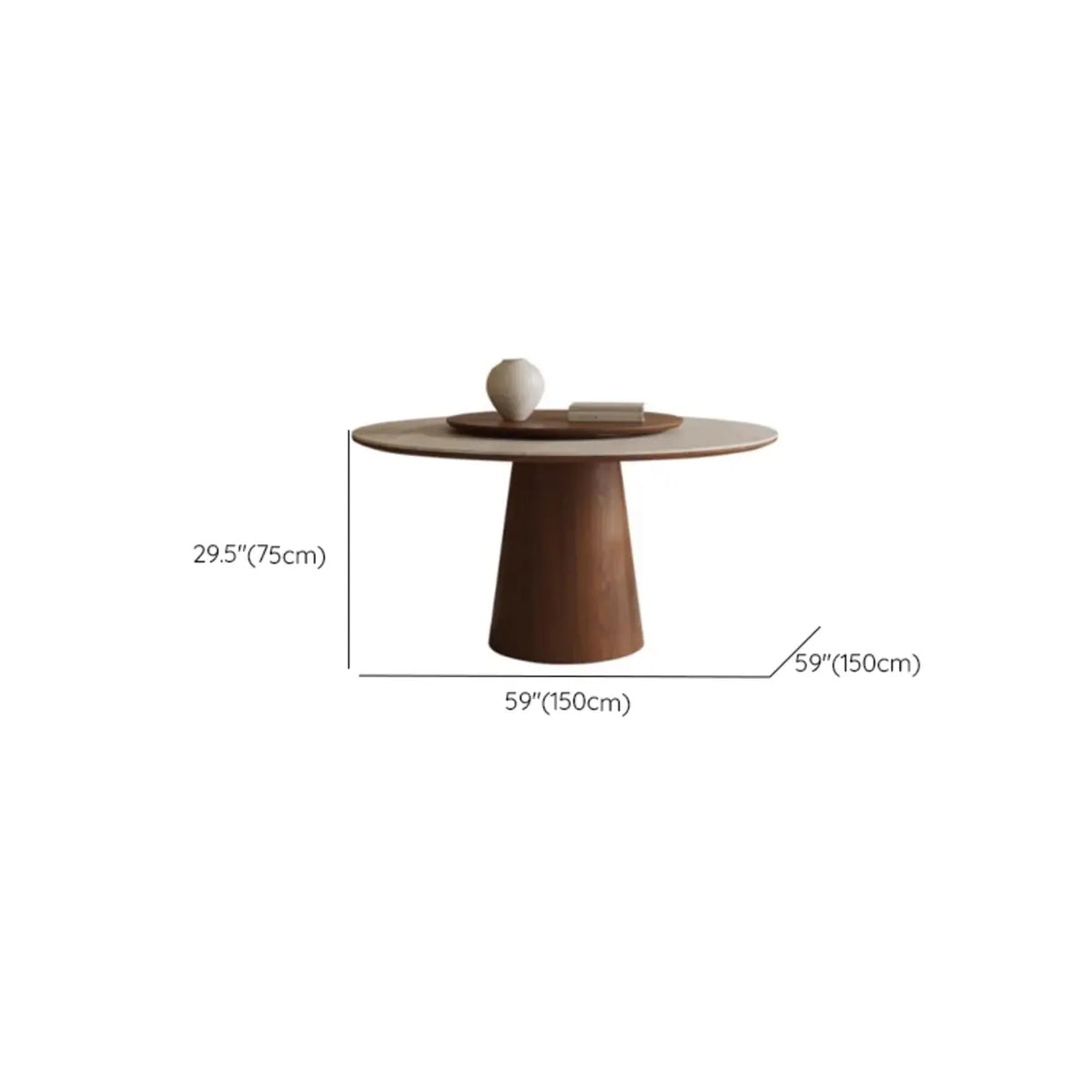Contemporary Lazy Susan Rotating Tray Round Dining Table Image - 19