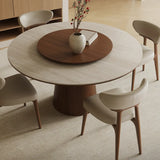 Contemporary Lazy Susan Rotating Tray Round Dining Table Image - 4