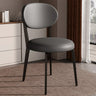 Contemporary Leather Armless Low Curved Back Dining Chair Image - 9