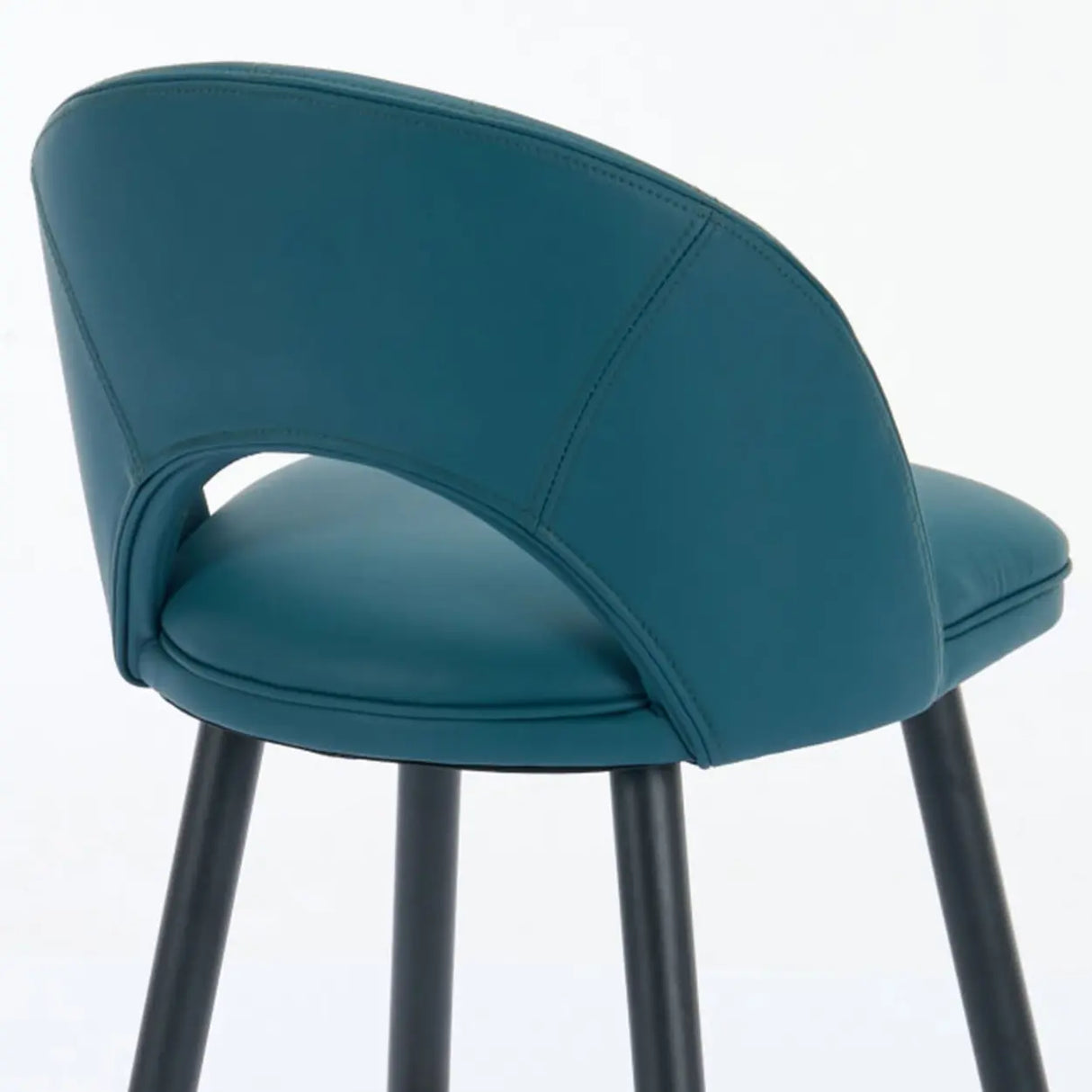 Contemporary Leather Curved Back Bar Stool with Metal Legs Image - 10