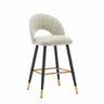 Contemporary Leather Curved Back Bar Stool with Metal Legs Image - 11