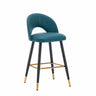 Contemporary Leather Curved Back Bar Stool with Metal Legs Image - 7