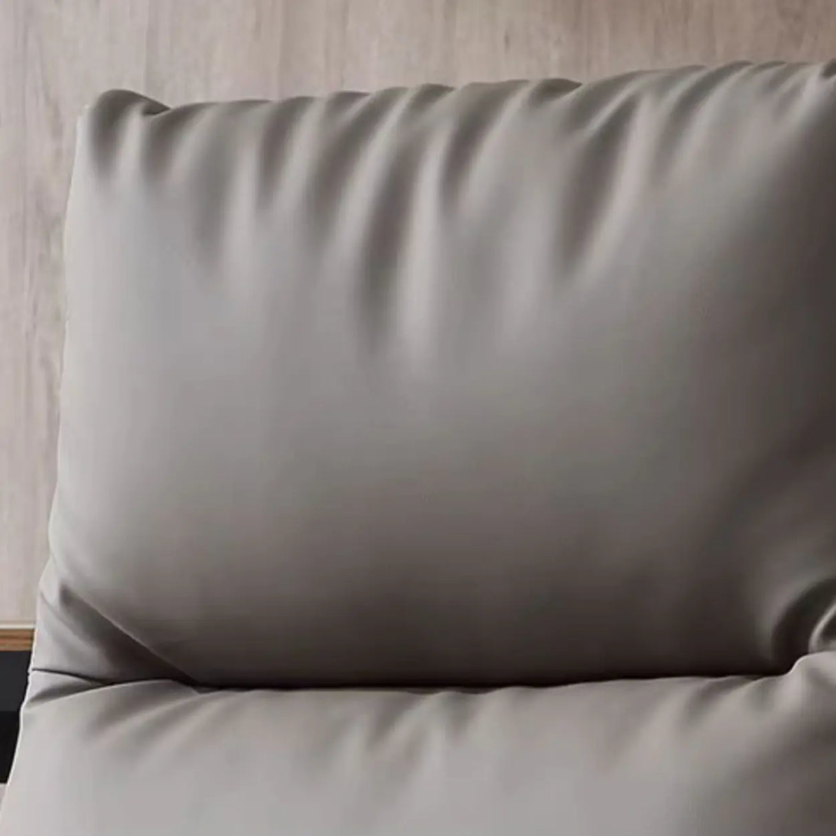 Contemporary Leather Grey Office Chair with Fixed Arms Image - 6