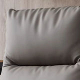 Contemporary Leather Grey Office Chair with Fixed Arms Image - 6