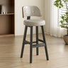 Contemporary Leather Low Curved Back Counter Height Bar Stool Image - 12