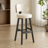 Contemporary Leather Low Curved Back Counter Height Bar Stool Image - 13