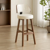 Contemporary Leather Low Curved Back Counter Height Bar Stool Image - 19