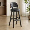 Contemporary Leather Low Curved Back Counter Height Bar Stool Image - 21