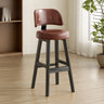 Contemporary Leather Low Curved Back Counter Height Bar Stool Image - 22