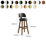 Contemporary Leather Low Curved Back Counter Height Bar Stool Image - 25