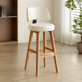 Contemporary Leather Low Curved Back Counter Height Bar Stool Image - 6
