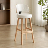 Contemporary Leather Low Curved Back Counter Height Bar Stool Image - 7