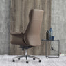 Contemporary Leather Swivel Ergonomic Brown Office Chair Image - 1