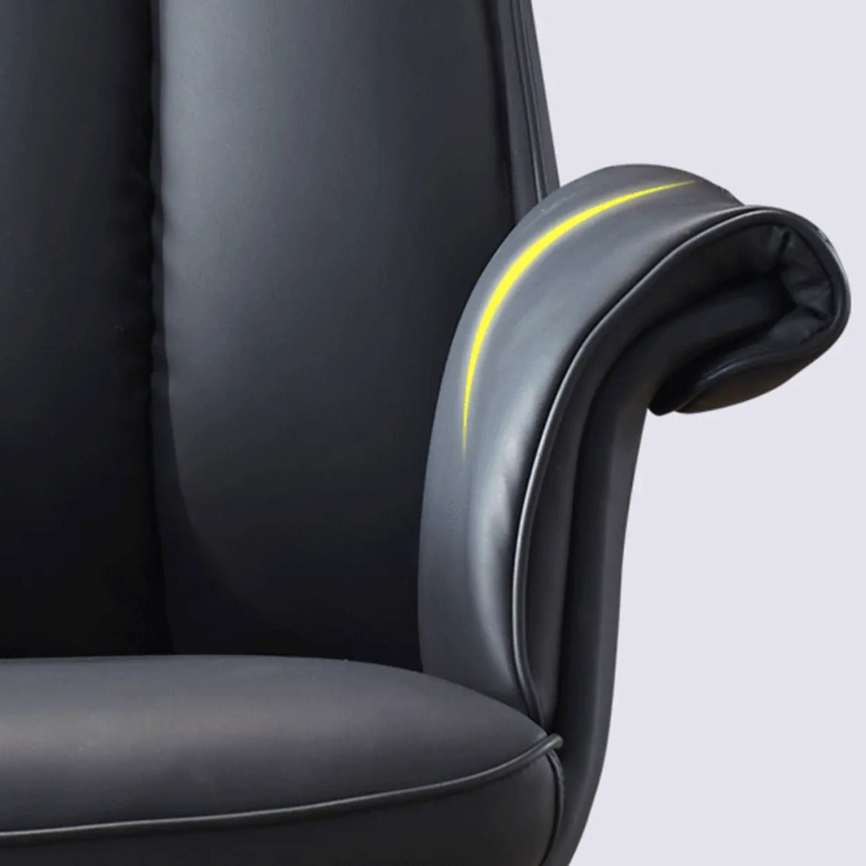 Contemporary Leather Swivel Ergonomic Brown Office Chair Image - 4
