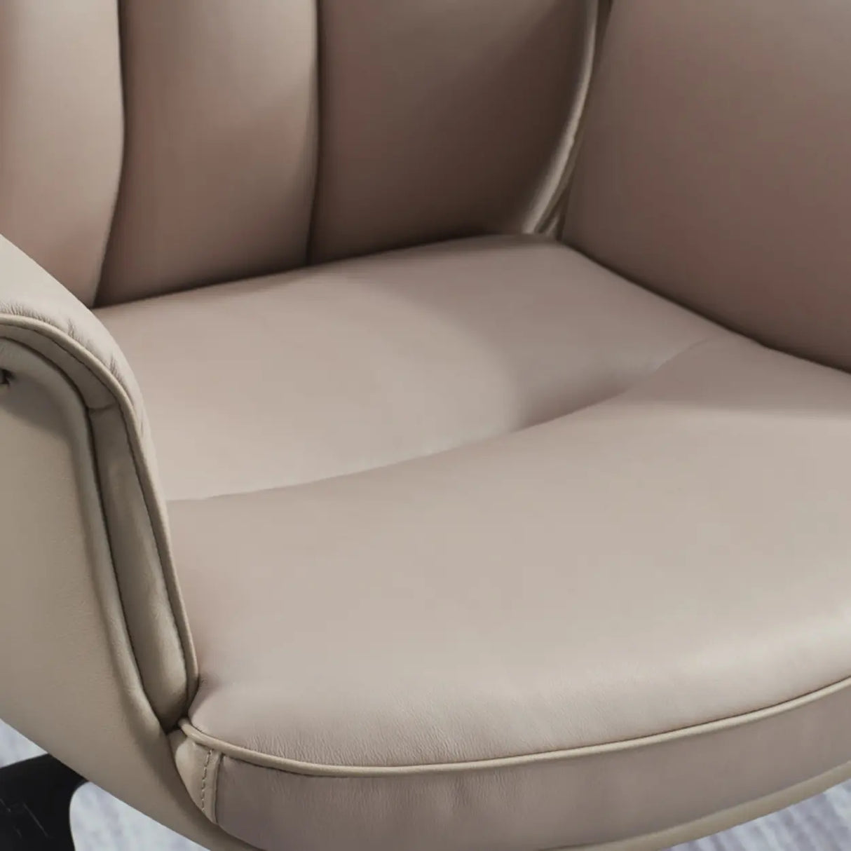 Contemporary Leather Swivel Ergonomic Brown Office Chair Image - 6