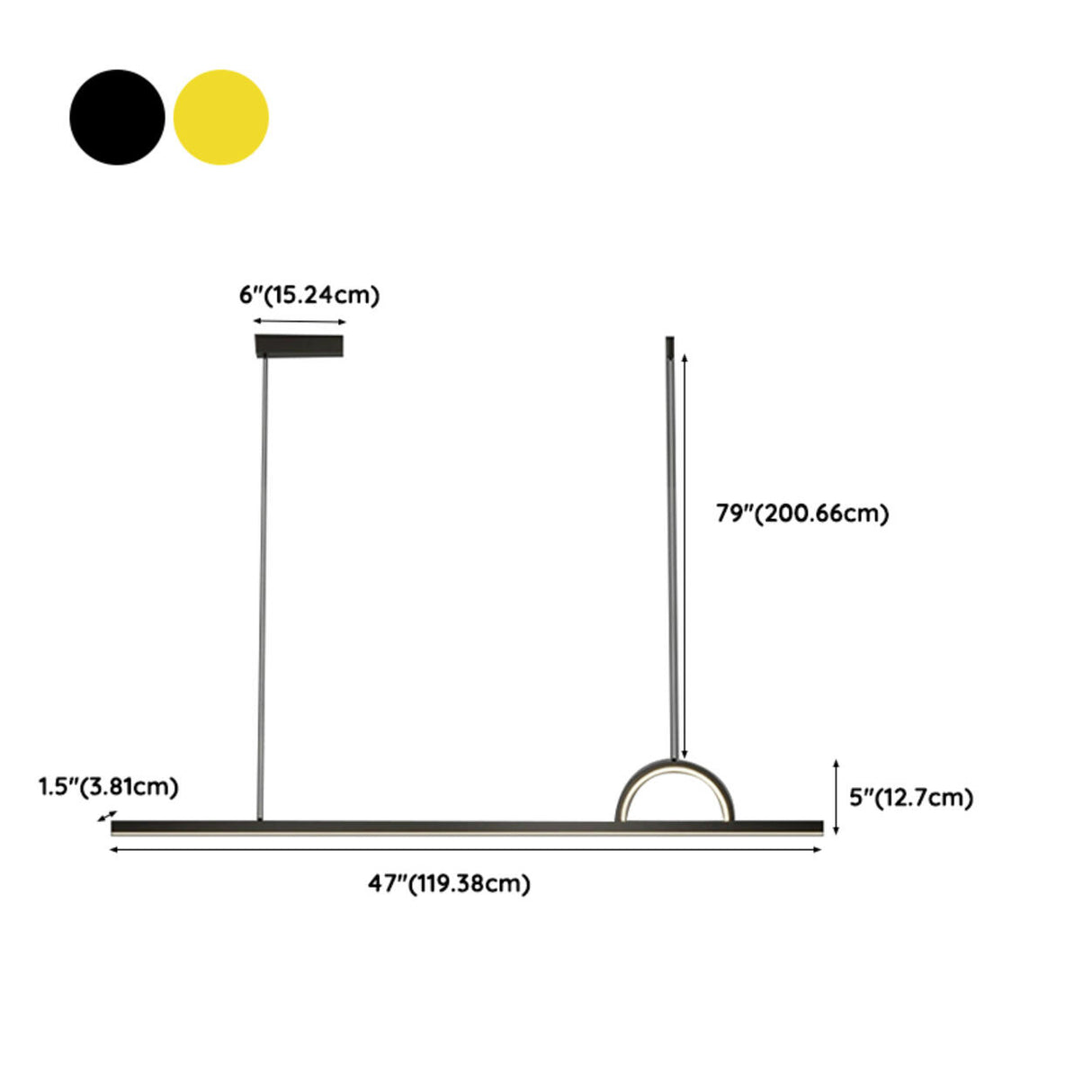Contemporary Linear and Arch Island Pendant Light Image - 11
