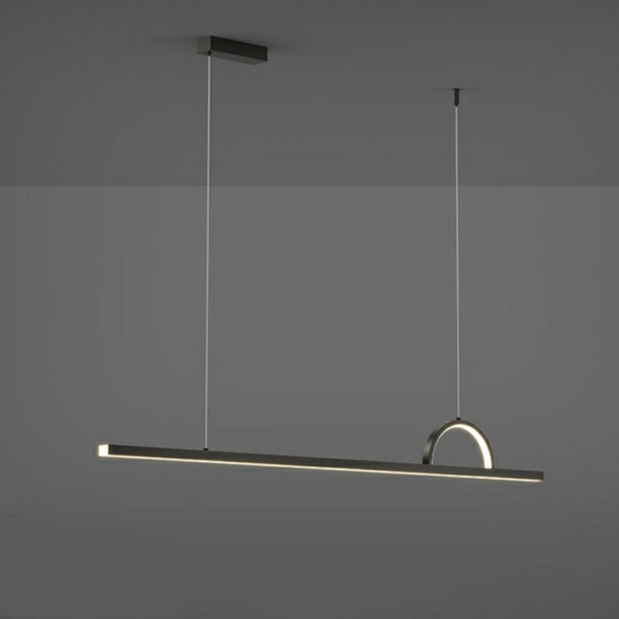 Contemporary Linear and Arch Island Pendant Light Image - 8