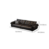 Contemporary Living Room Black Leather Reception Sofa Image - 15