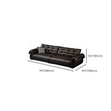 Contemporary Living Room Black Leather Reception Sofa #size