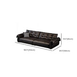 Contemporary Living Room Black Leather Reception Sofa Image - 11