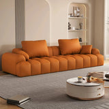 Contemporary Long Curved Fabric Standard Beige Sofa Image - 11