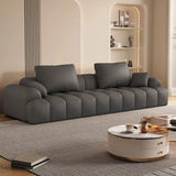 Contemporary Long Curved Fabric Standard Beige Sofa Image - 17