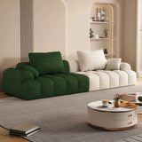 Contemporary Long Curved Fabric Standard Beige Sofa Image - 23