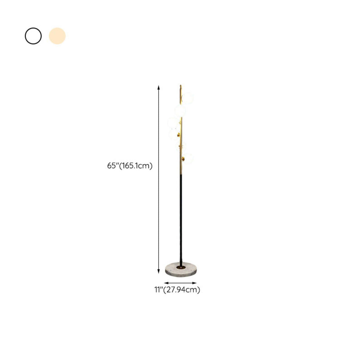 Contemporary Marble Base 6-Light Bubble Floor Lamp 
