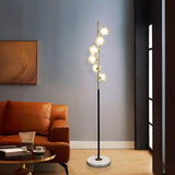 Contemporary Marble Base 6-Light Bubble Floor Lamp Image - 4