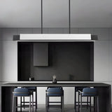 Contemporary Marble Linear Large Black Pendant Island Light Image - 19