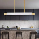 Contemporary Marble Linear Large Black Pendant Island Light Image - 8