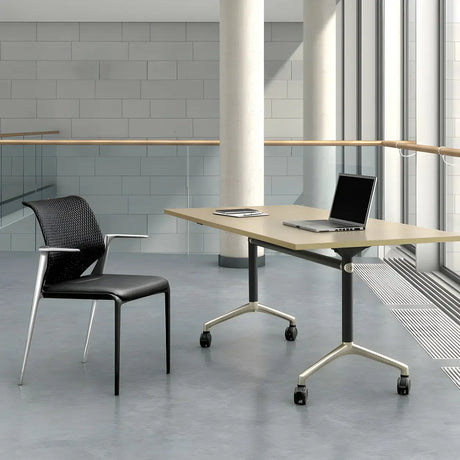 Contemporary Mesh Metal Task Office Black Chairs Image - 1