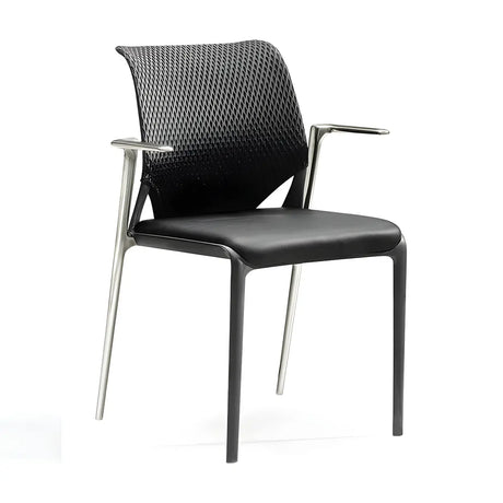 Contemporary Mesh Metal Task Office Black Chairs Image - 2
