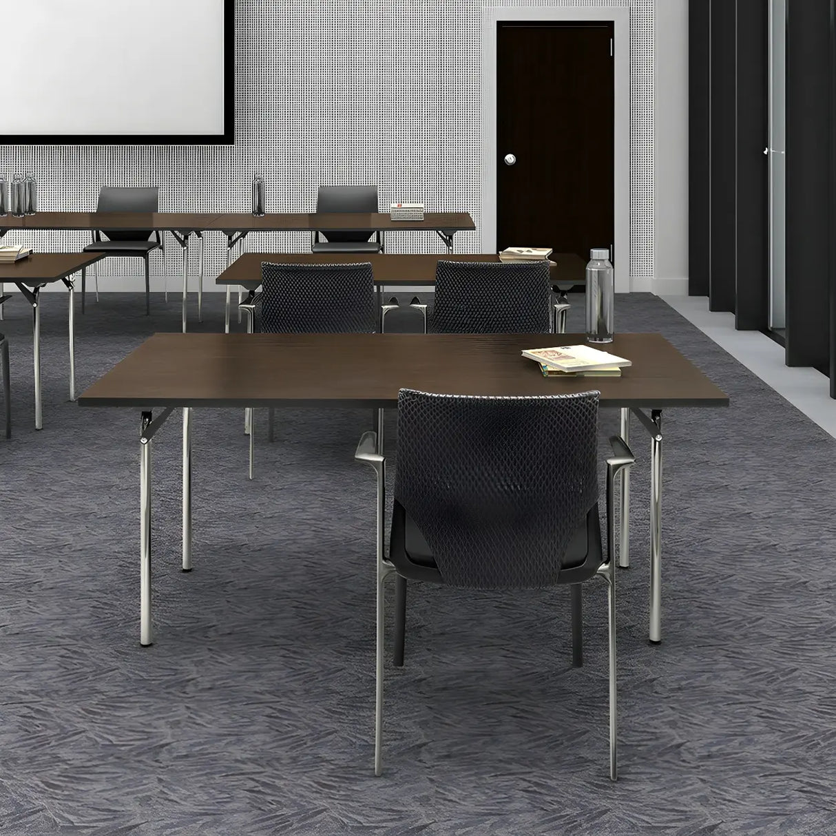 Contemporary Mesh Metal Task Office Black Chairs Image - 4