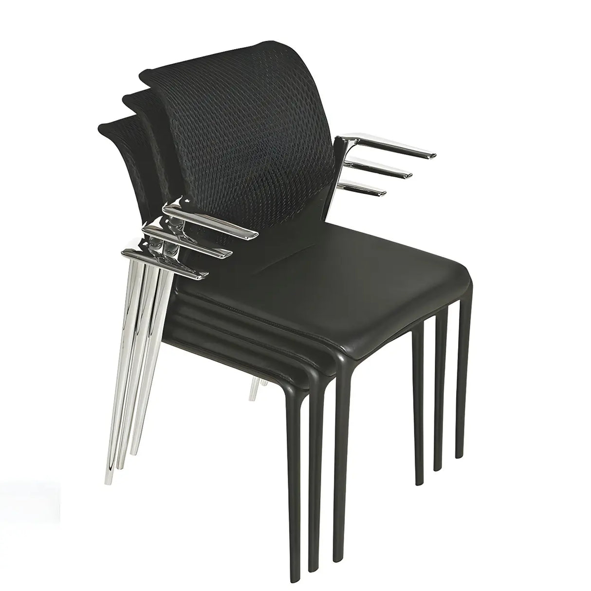 Contemporary Mesh Metal Task Office Black Chairs Image - 9