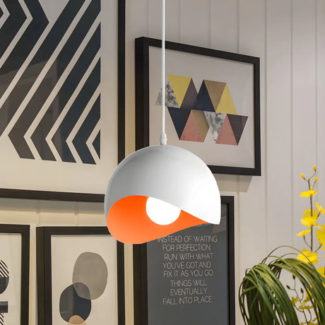 Contemporary Metal Dome-Shaped LED Pendant Light Image - 2