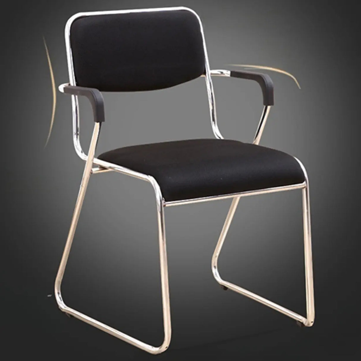Contemporary Metal Frame Black Leather Task Office Chair Image - 13