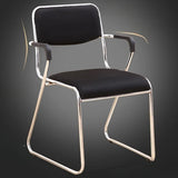 Contemporary Metal Frame Black Leather Task Office Chair Image - 13