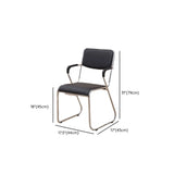 Contemporary Metal Frame Black Leather Task Office Chair #size
