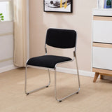 Contemporary Metal Frame Black Leather Task Office Chair Image - 5