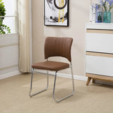 Contemporary Metal Frame Black Leather Task Office Chair Image - 6