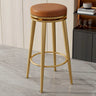 Contemporary Metal Frame Round Bar Stool with Padded Seat Image - 12