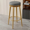 Contemporary Metal Frame Round Bar Stool with Padded Seat Image - 13
