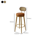 Contemporary Metal Frame Round Bar Stool with Padded Seat Image - 17