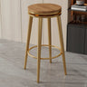 Contemporary Metal Frame Round Bar Stool with Padded Seat Image - 7