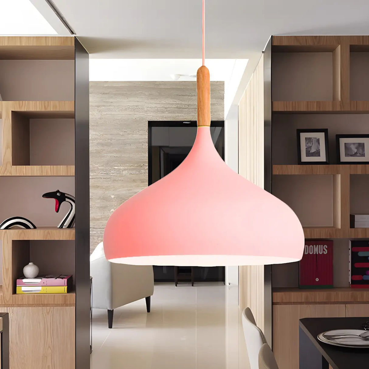 Contemporary Metal Teardrop-Shaped Pendant Light Image - 14