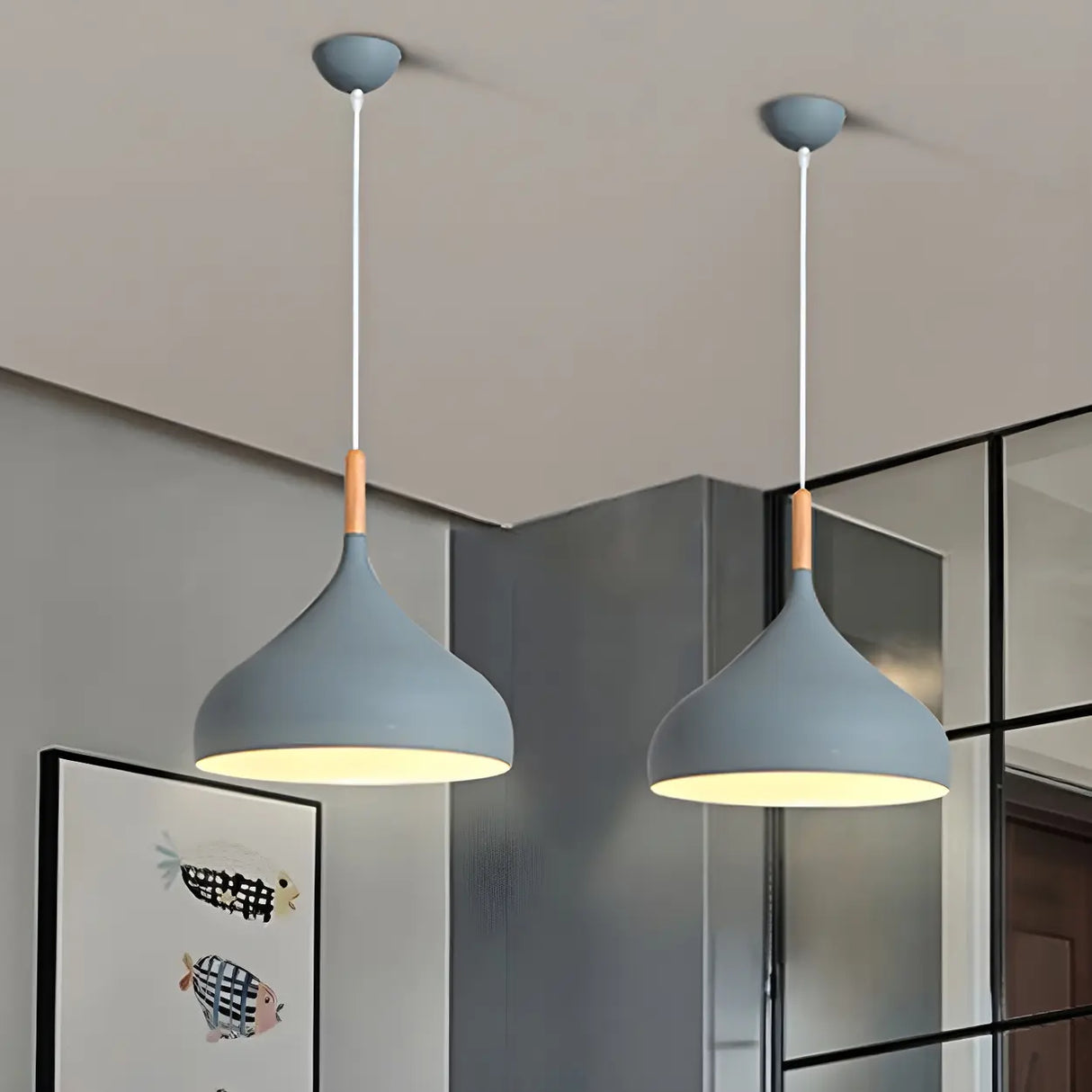 Contemporary Metal Teardrop-Shaped Pendant Light Image - 20