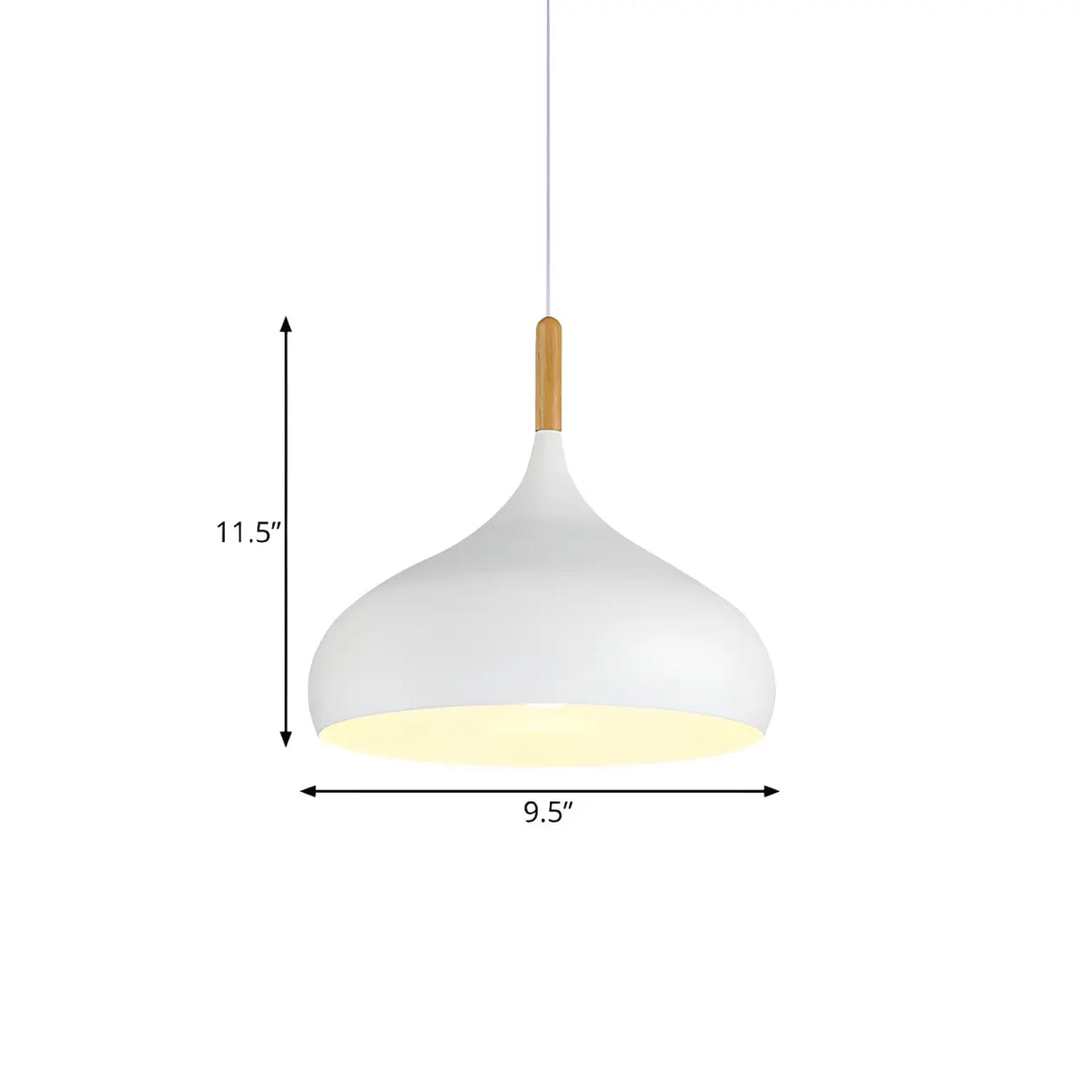 Contemporary Metal Teardrop-Shaped Pendant Light 