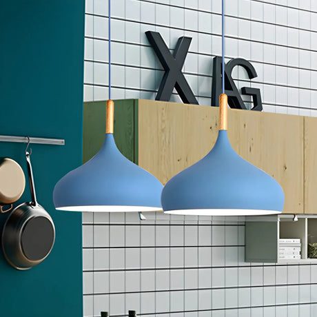 Contemporary Metal Teardrop-Shaped Pendant Light Image - 4